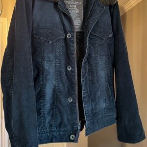 American Eagle Outfitters Men's Dark Blue Field Jacket